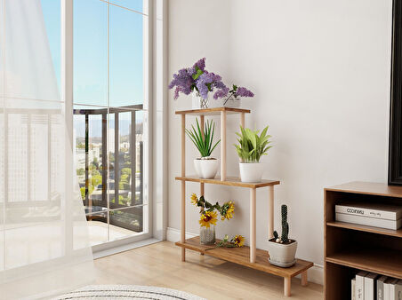 Yaren Çiçeklik Asklık-Saksılık Standı Amalfi-Beyaz Renk