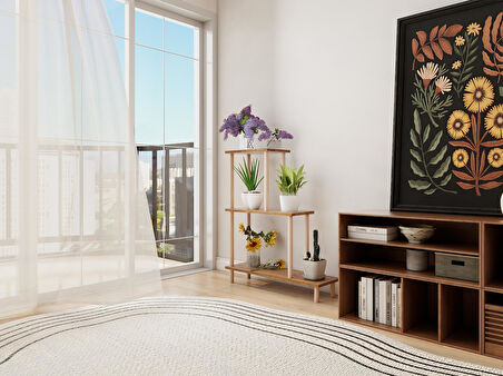 Yaren Çiçeklik Asklık-Saksılık Standı Amalfi-Beyaz Renk