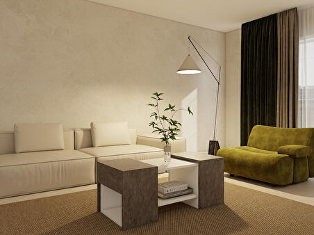 Lupo Orta Sehpa Hanoi-Beyaz