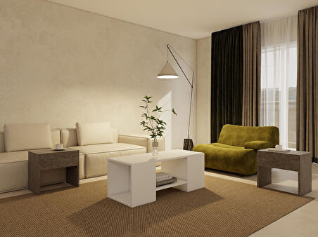 Lupo Orta Sehpa Hanoi-Beyaz