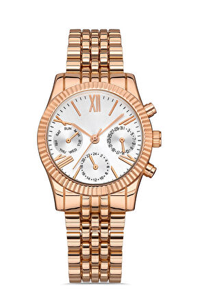 Padam Paris Grasse Serisi Tırtıklı Kadran Rose Gold Kordon Unisex Kol Saati PDMS190