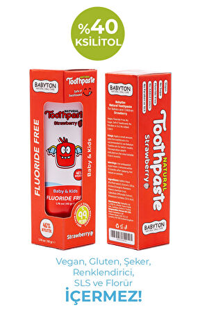 Doğal Çilek Diş Macunu Florürsüz 50 gr