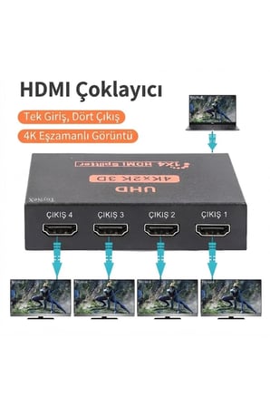 4K Ultra HD 3D 4 Port HDMI Splitter Çoğaltıcı (1 Giriş 4 Çıkış)