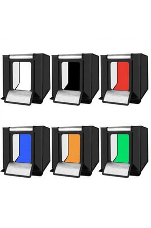 40x40 cm 2x32 LED Işıklı Taşınabilir Fotoğraf Çekim Çadırı Stüdyo Kutusu (6 Farklı Fon)