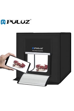 40x40 cm 2x32 LED Işıklı Taşınabilir Fotoğraf Çekim Çadırı Stüdyo Kutusu (6 Farklı Fon)