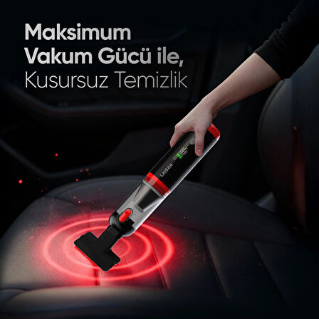 Laiser Kompakt LED Ekranlı 17.000 PA 3ın1 Çekme-Vakum-Üfleme Özellikli Şarjlı Araç Süpürgesi