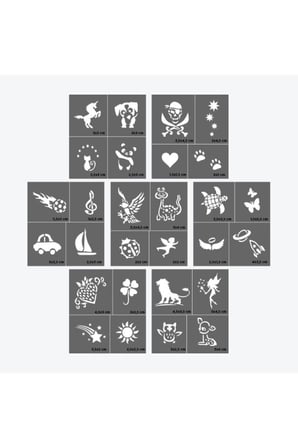 One Spray Tattoo Wonderland City Pack Dövme Şablon Seti+Siyah Sprey