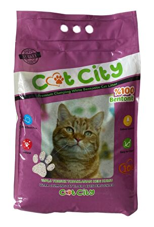 Cat City Ekstra Parfümlü Bentonit Topaklanan Kedi Kumu 10 Lt Lavantalı