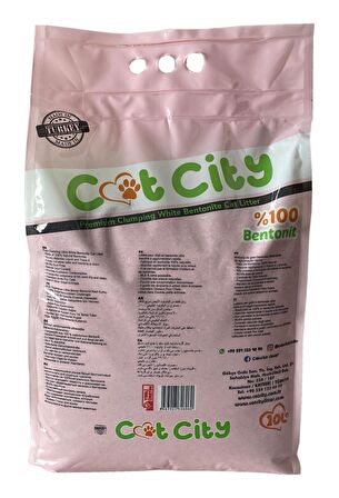 Cat City Ekstra Parfümlü Bentonit Topaklanan Kedi Kumu 10 Lt Bebek Pudralı