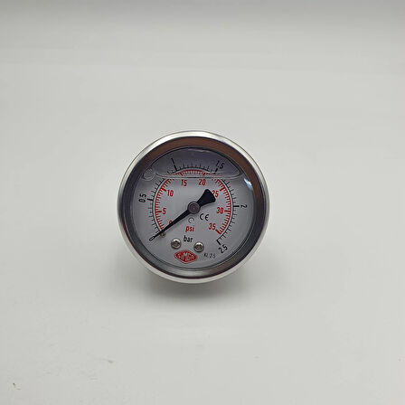 Manometre Gliserinli Arka Çıkışlı Q52 - 0 - 2.5 Bar 1/4