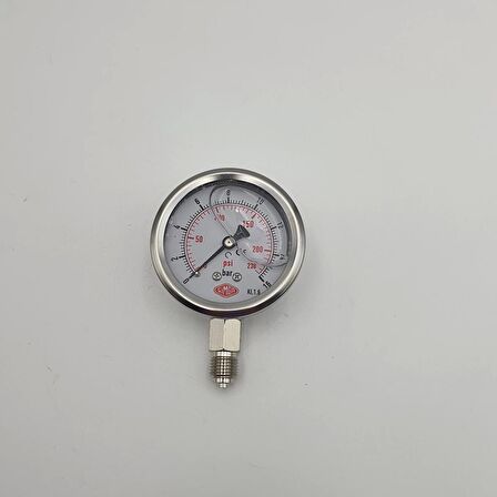 Ø 63 - 0 - 16 BAR 1/4 ALTTAN ÇIKIŞLI GLİSERİNLİ MANOMETRE