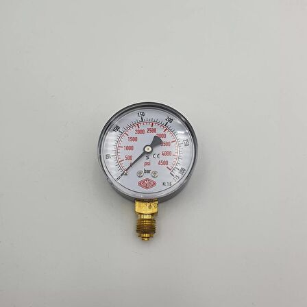 Ø 63 - 0 - 315 BAR 1/4 ALTTAN ÇIKIŞLI KURU TİP MANOMETRE