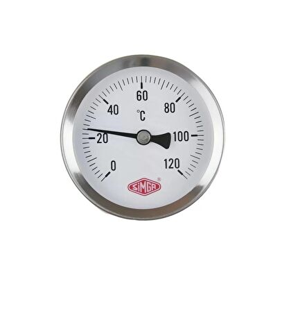 Ø 100 - 0 - 160°C 1/2 10 CM ARKADAN ÇIKIŞLI TERMOMETRE