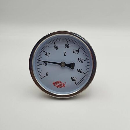 Ø 100 - 0 - 160°C 1/2 10 CM ARKADAN ÇIKIŞLI TERMOMETRE