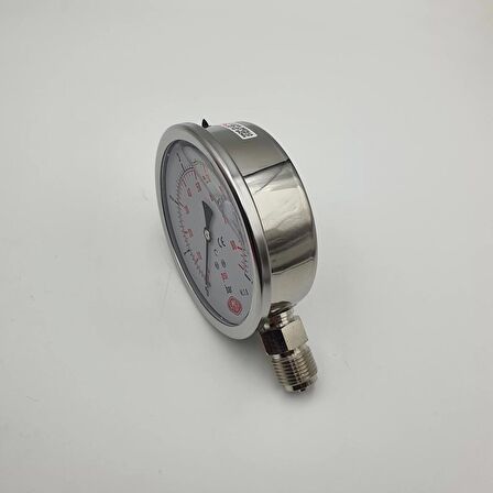 Ø 100 - 0 - 6 BAR 1/2 GLİSERİNLİ ALTTAN ÇIKIŞLI MANOMETRE