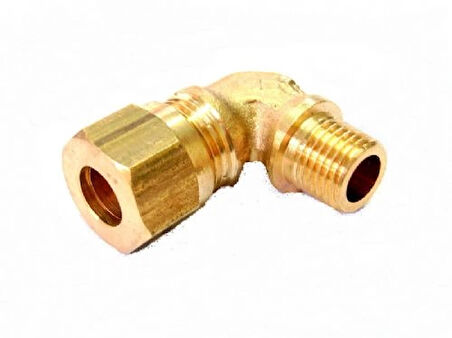 Sarı Pirinç Yüksüklü Dirsek 10mm - 1/2