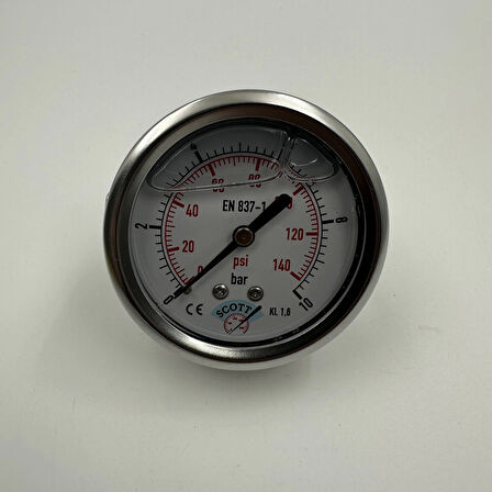 Manometre Gliserinli Pano Tipi Q63 - 0 - 10 Bar 1/4