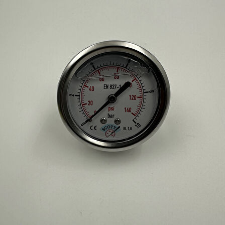 Manometre Gliserinli Pano Tipi Q63 - 0 - 10 Bar 1/4