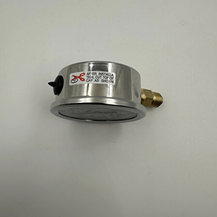 Manometre Gliserinli Alttan Çıkışlı Q63 - 0 - 1 + 1.5 Bar 1/4