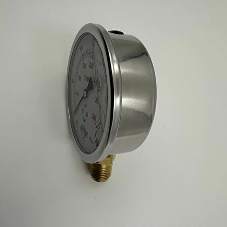 Ø 100 - 0 - 250 BAR 1/2 GLİSERİNLİ ALTTAN ÇIKIŞLI MANOMETRE