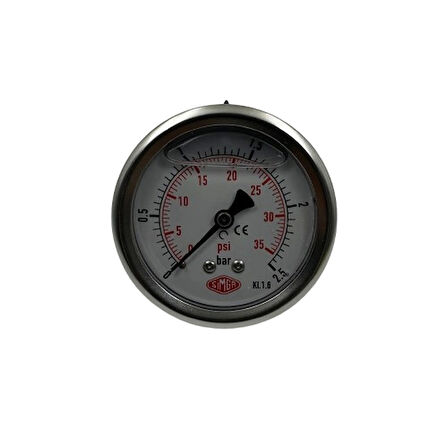 Q 63 - 0 - 2.5 BAR 1/4 GLİSERİNLİ PANO TİPİ MANOMETRE