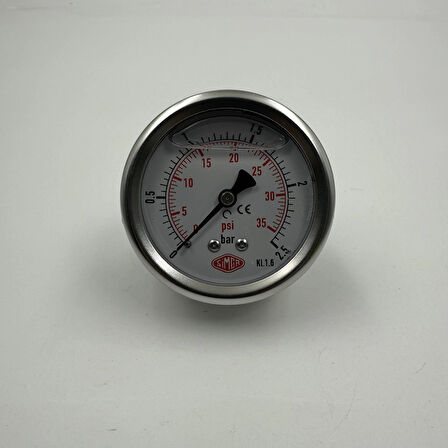 Q 63 - 0 - 2.5 BAR 1/4 GLİSERİNLİ PANO TİPİ MANOMETRE