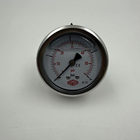 Q 63 - 0 - 4 BAR 1/4 GLİSERİNLİ PANO TİPİ MANOMETRE