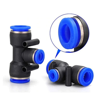 Pnömatik Redüksiyon Te Bağlantı 6x4x6