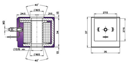 Gevax Valf Ventil Bobin 13.15mm - 12/24/110/220V Ac/Dc