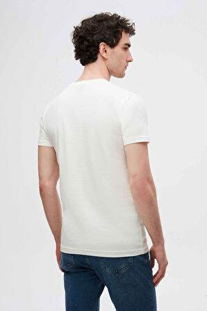 Twn Slim Fit Beyaz Nakışlı T-Shirt 2EC1454060070