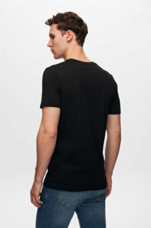 Twn Slim Fit Siyah Baskılı T-Shirt 2EC1454760050