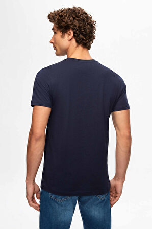 Twn Slim Fit Lacivert Baskılı T-Shirt 2EC1454760050