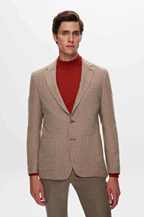 Ds Damat Slim Fit Vizon Armürlü Kumaş Ceket 3HF04LE014361