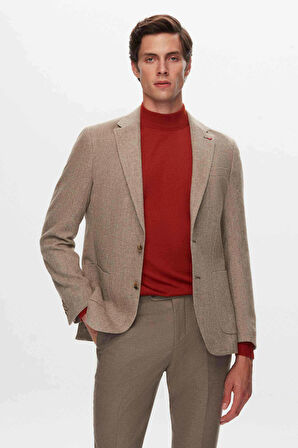 Ds Damat Slim Fit Vizon Armürlü Kumaş Ceket 3HF04LE014361
