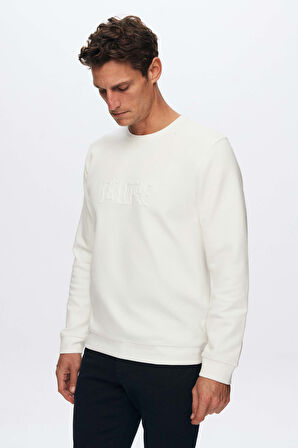 Twn Slim Fit Ekru Baskılı Sweatshirt 3ECE247020052