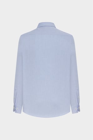 Ds Damat Slim Fit Saks Mavi Pötikare Gömlek