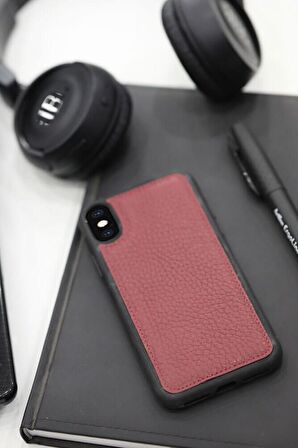 Guard Bordo Hakiki Deri iPhone X / XS Kılıfı P1426