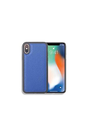 Guard Lacivert Hakiki Deri iPhone X / XS Kılıfı P1426