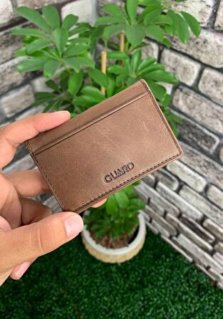 Guard Antik Kahverengi Hakiki Deri Kartlık Erkek / Kadın P1169