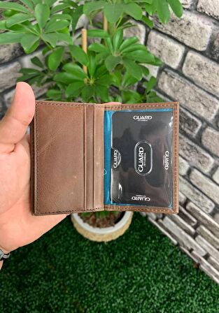 Guard Antik Kahverengi Hakiki Deri Kartlık Erkek / Kadın P1169