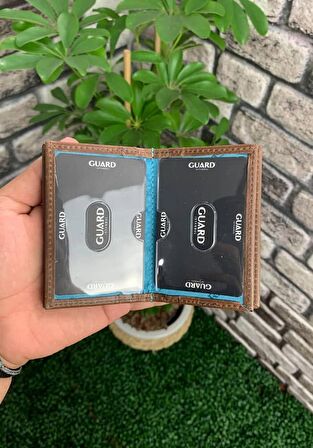 Guard Antik Kahverengi Hakiki Deri Kartlık Erkek / Kadın P1169