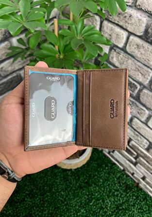 Guard Antik Kahverengi Hakiki Deri Kartlık Erkek / Kadın P1169