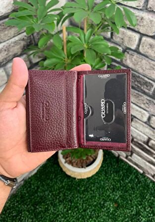 Guard Bordo Hakiki Deri Kartlık Erkek / Kadın P1169