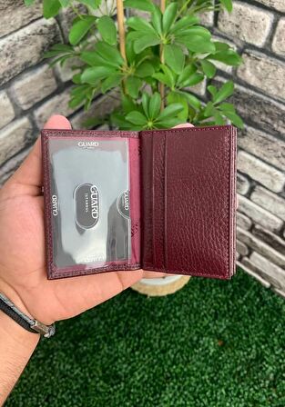 Guard Bordo Hakiki Deri Kartlık Erkek / Kadın P1169