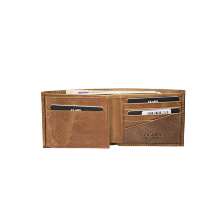 Guard Taba Tiguan Crazy Hakiki Deri Erkek Cüzdanı P777