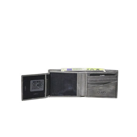 Guard Gri Tiguan Crazy Hakiki Deri Erkek Cüzdanı P777