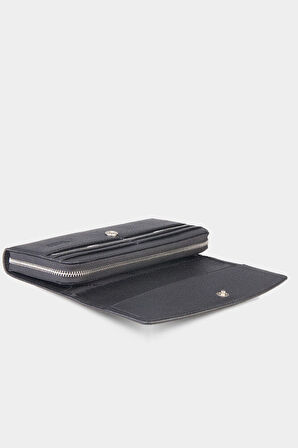 Guard Siyah Fermuarlı Hakiki Deri Kadın Cüzdanı P2221