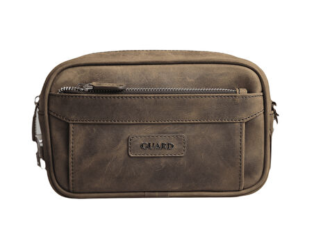 Guard Kahve Crazy Hakiki Deri Şifreli El Çantası Erkek / Kadın P1692