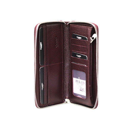Guard Bordo Hakiki Hakiki Deri Kadın Cüzdanı P1287