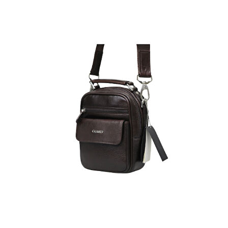 Guard Mini Kahverengi Kristal Hakiki Deri El Çantası Erkek P1691